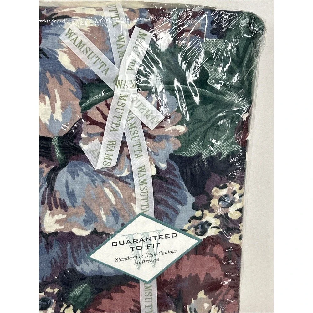 2 Wamsutta Supercale Plus Twin Fitted Sheet Tyler Garden Floral Black Grannycore